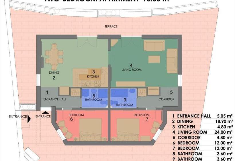 2 Bedroom Apartment Garden View, Meridian