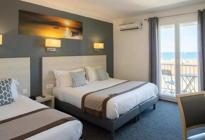 Triple Room Sea View, Le Regina Hôtel Et Restaurant Canet Plage