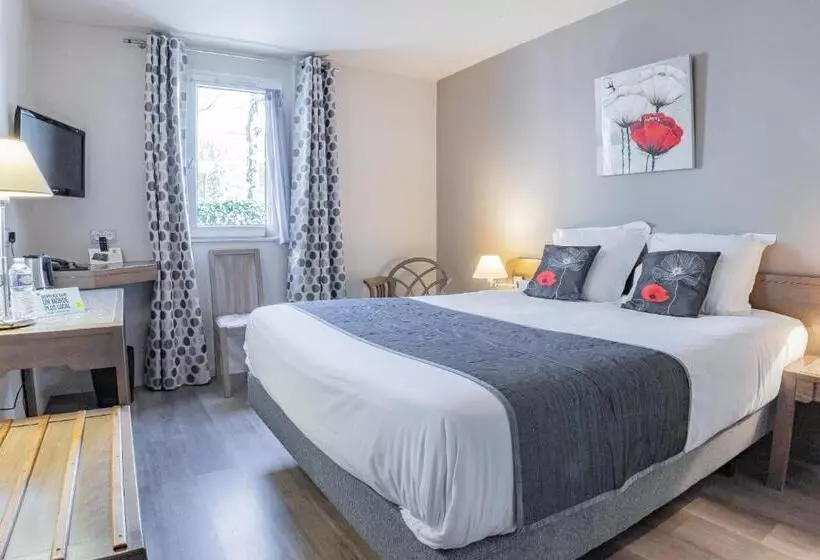 キングサイズベッドのスタンダードルーム, Logis Hôtel La Grassinais Saint Malo