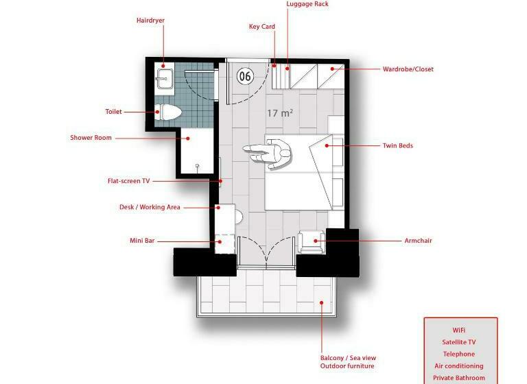 اتاق اساندارد با چشم‌انداز جانبی به دریا, Chios City Inn