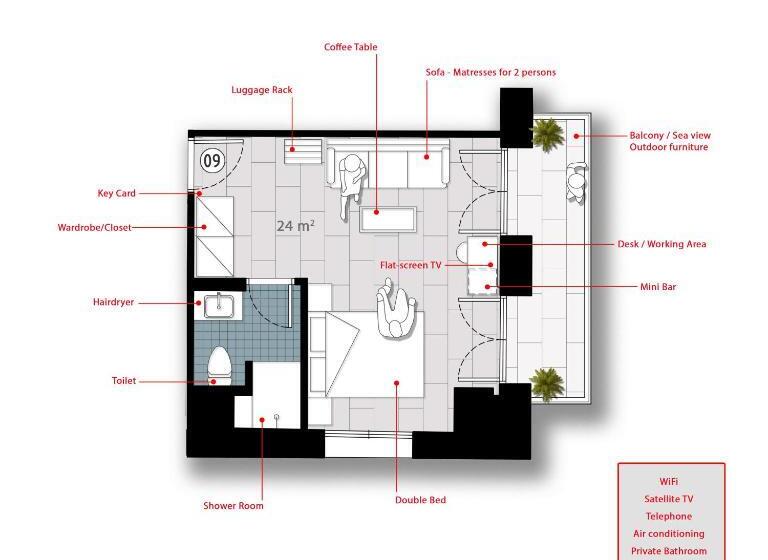 اتاق لوکس با چشم‌انداز دریا, Chios City Inn