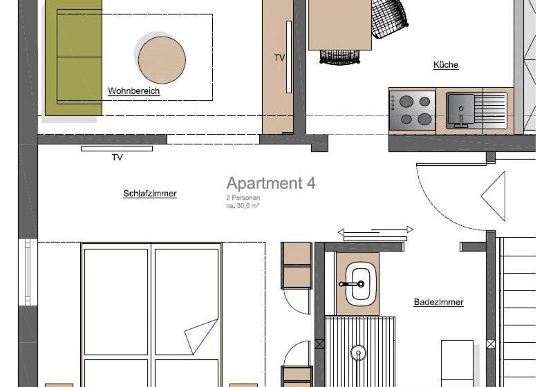 Апартаменты 1 Спальня Вид на Сад, Berg Und Tal Hotel & Apartments