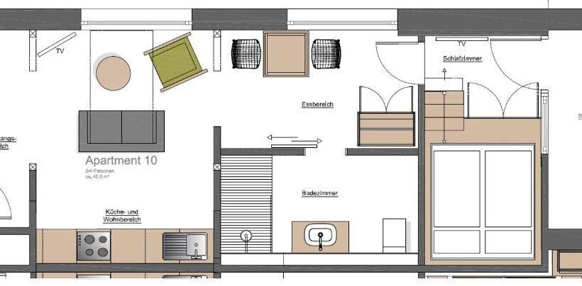 Апартаменты 1 Спальня с Балконом, Berg Und Tal Hotel & Apartments
