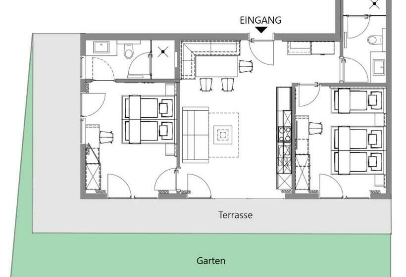 Апартаменты Deluxe 1 Спальня, Aparthotel Lerch