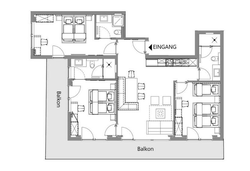 شقة ديلوكس غرفة واحدة, Aparthotel Lerch