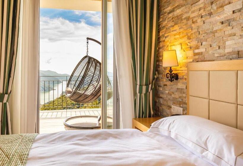 标准间带湖景, Kurhaus Cademario