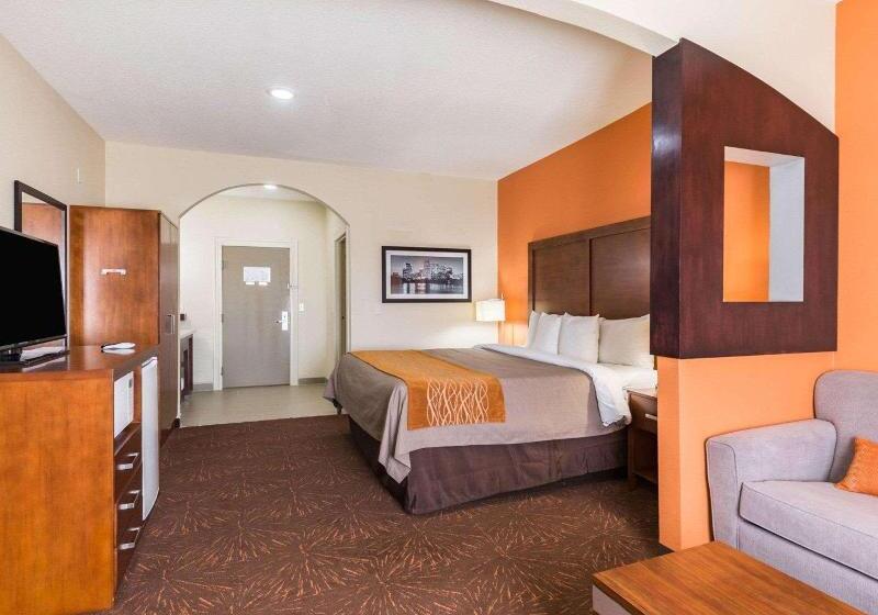 带大床的套房, Econo Lodge Inn & Suites East Houston I10