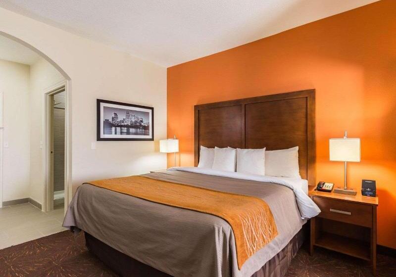 מיטת קינג בסוויטה, Econo Lodge Inn & Suites East Houston I10