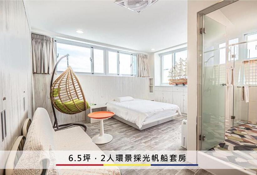 اتاق لوکس با چشمانداز دریا, 蒙德里安山水民宿