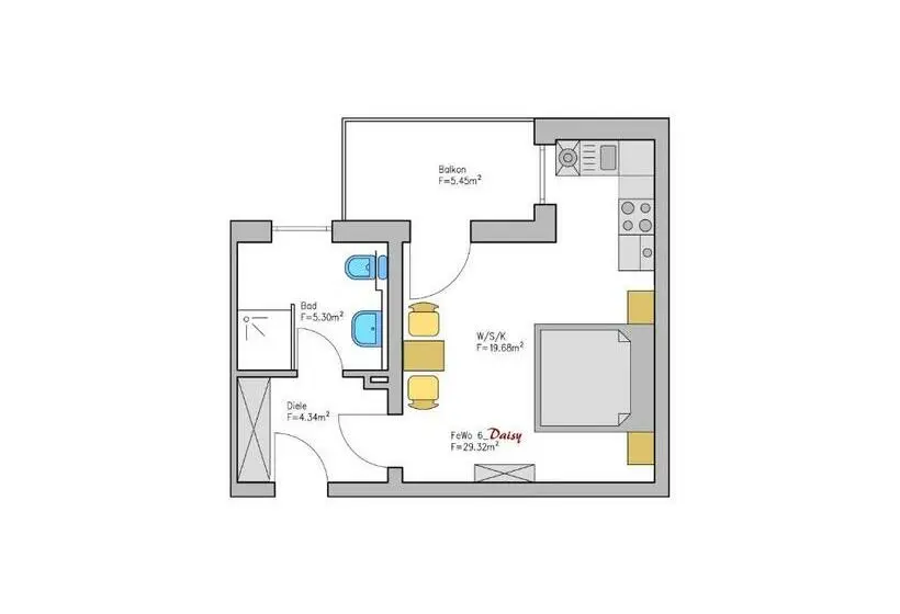 １ベッドルームアパートメント, Haus Kuhberg