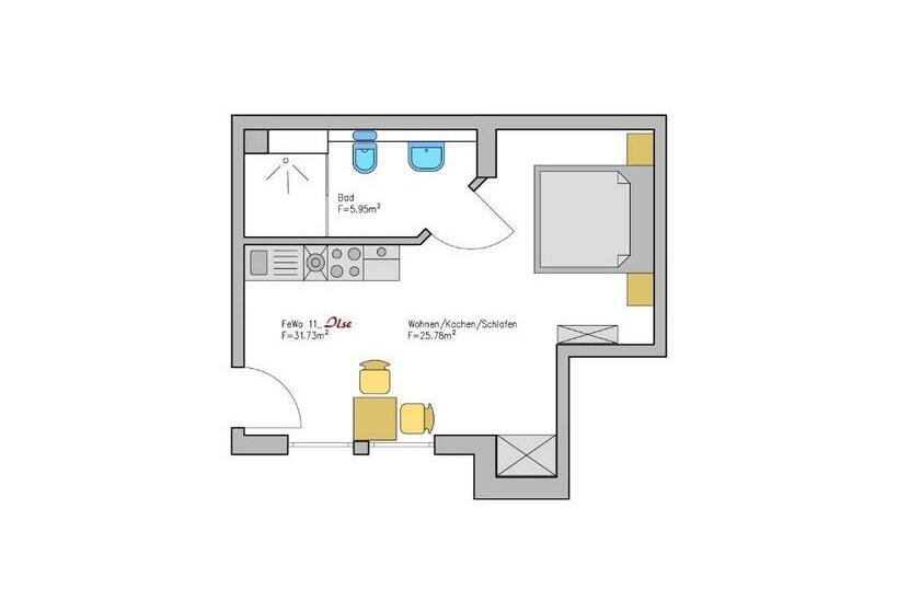 1ベッドルームアパートメント, Haus Kuhberg