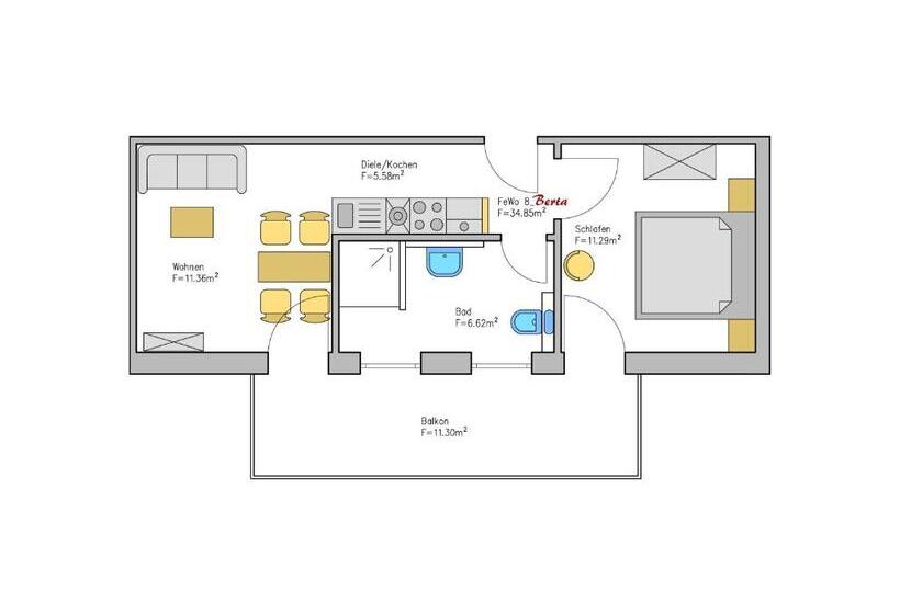 1ベッドルームアパートメント, Haus Kuhberg