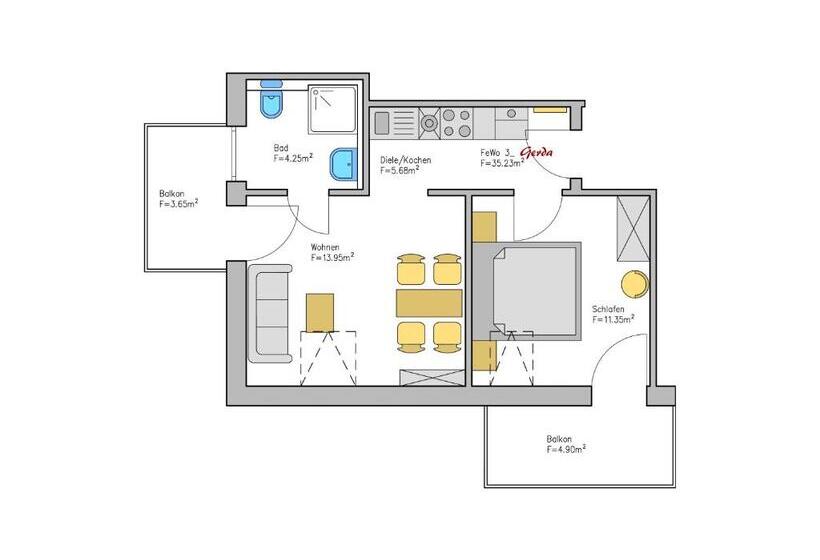 1ベッドルームアパートメント, Haus Kuhberg