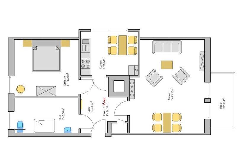 1ベッドルームアパートメント, Haus Kuhberg