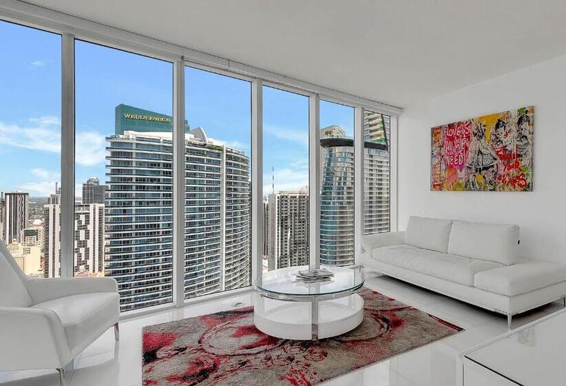 شقة غرفة واحدة مطلة على البحر, Penthouse 2br Icon Whotel Brickell Miami