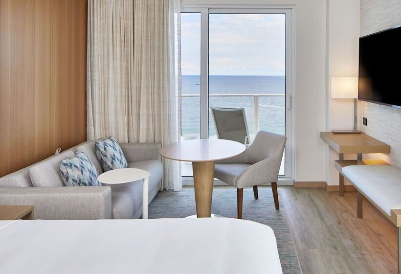 带海景的带双人床的标准间, Ac Hotel By Marriott Fort Lauderdale Beach