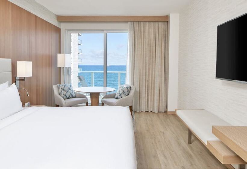 带海景的带双人床的标准间, Ac Hotel By Marriott Fort Lauderdale Beach