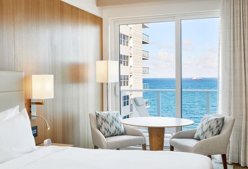 带海景的带双人床的标准间, Ac Hotel By Marriott Fort Lauderdale Beach