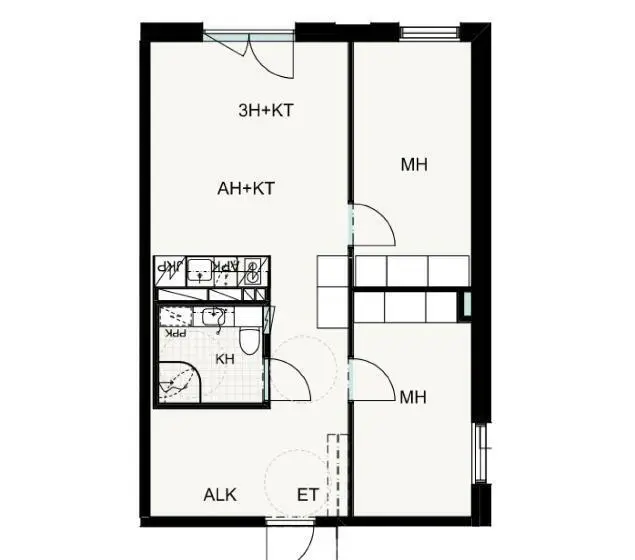 آپارتمان 2 خوابه, Forenom Aparthotel Tampere Kaleva