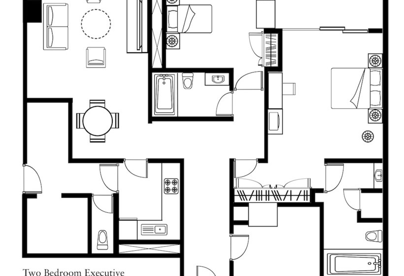 شقة ديلوكس غرفتين نوم, Somerset Grand Citra Jakarta
