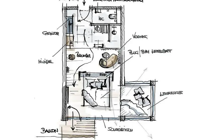 Suite with lake view, Lese
