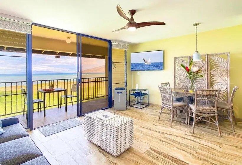海の見える1ベッドルームアパートメント, Waiohuli Beach Hale D227 Aloha La I Oceanfront/1b1b/wifi/ac/cable/pool/extras
