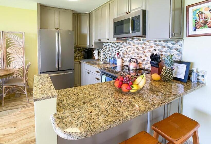 Апартаменты 1 Спальня Вид на Море, Waiohuli Beach Hale D227   Aloha La I   Oceanfront/1b1b/wifi/ac/cable/pool/extras