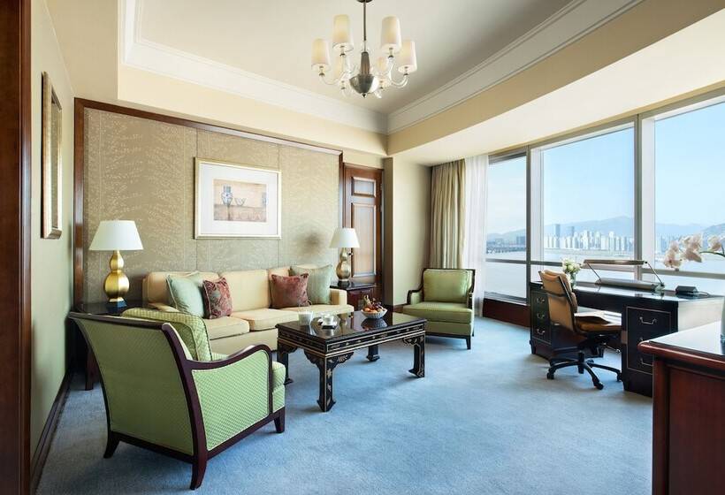 Executive Suite, Shangri La Wenzhou A Panoramic View Of The River, Adjacent To Wenzhou International Convention And E