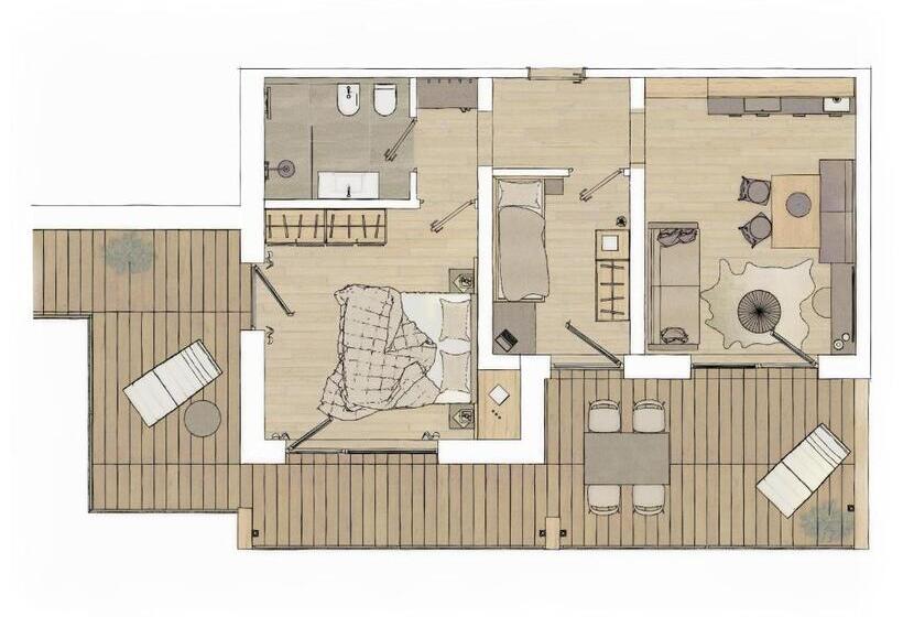 דירת חדר עם טרסה, Alpenspitz Appartements   Garni   B&b