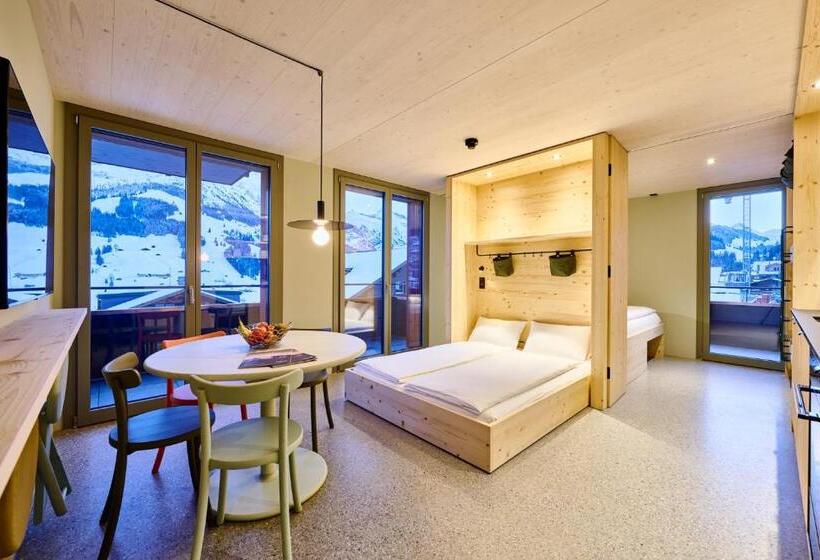 带1个卧室的豪华公寓, Apart Hotel Adelboden Am Dorfplatz