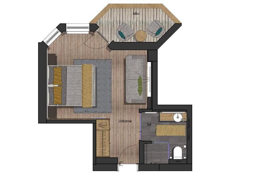 חדר סטנדרט עם מרפסת, Vital Sporthotel Kristall