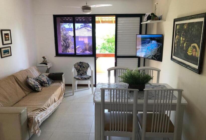 침실 1개 발코니 아파트, 2 Suítes, Guarajuba, Piscina Frente Mar