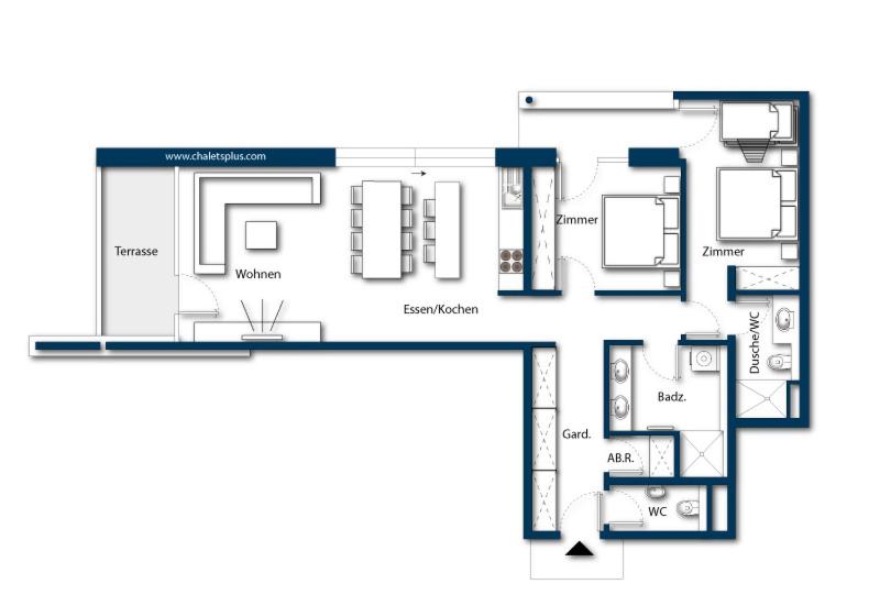 ２ベッドルームアパートメント, Edelweisshaus Königsleiten
