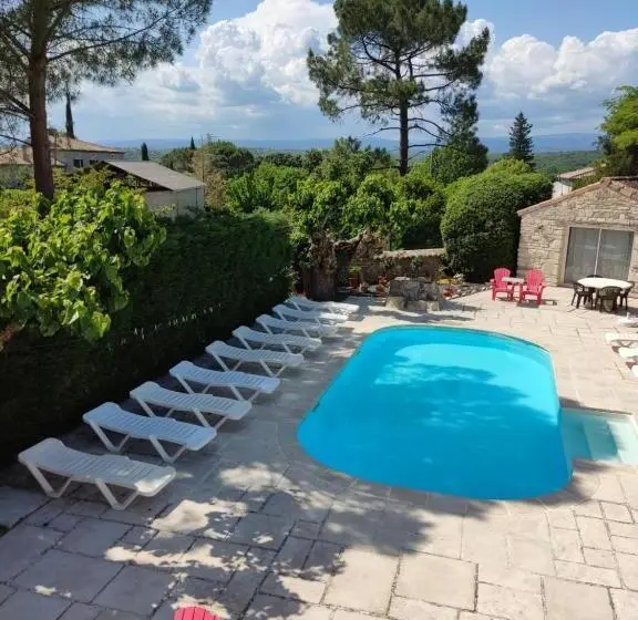 プールビュースタンダードステューディオ, Ardèche Les Cigales, Studio Murier Piscine Partagée