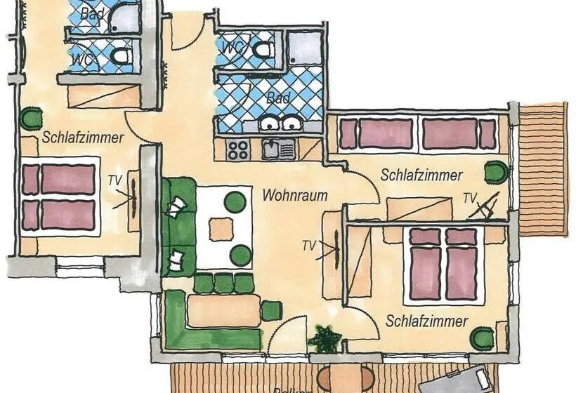 １ベッドルームアパートメント, Der Erlenhof