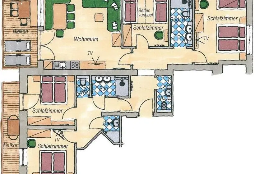 景色の見える一ベッドルームアパートメント, Der Erlenhof