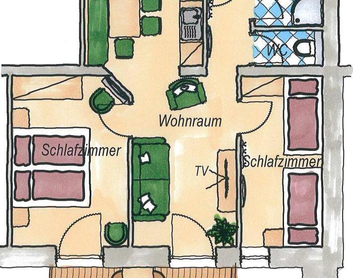 Апартаменты 1 Спальня с Видом, Der Erlenhof