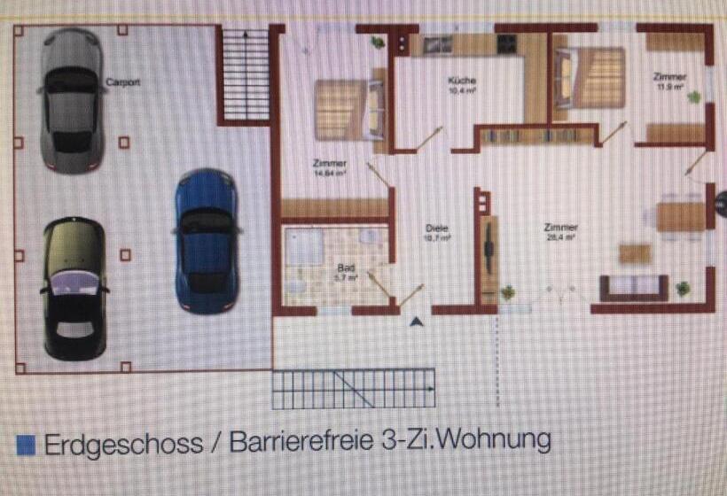 آپارتمان لوکس 1 خوابه, Gästehaus/fewos/boardinghaus Lüneburg Süd