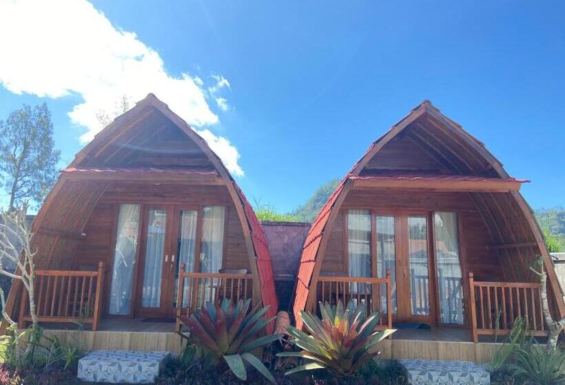 스탠다드 룸 킹사이즈 침대, Batur Bamboo Cabin By Ecommerceloka