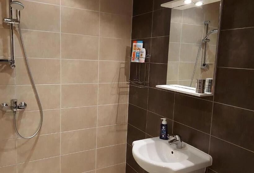 스탠다드 트리픔 룸 공동욕실, Panorama Apartment & Rooms Veliko Turnovo