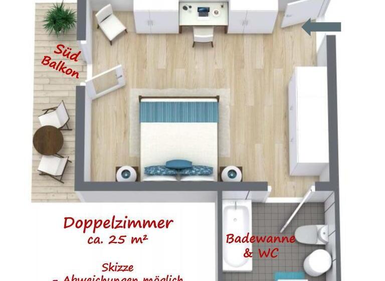 标准间带阳台, Pension Alpenrose