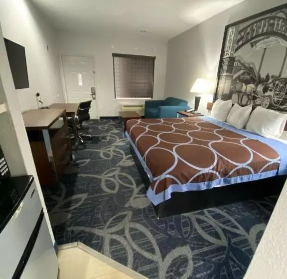 キングサイズベッドのスタンダードルーム, Super 8 By Wyndham Houston Hobby Airport South