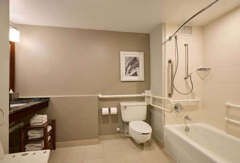 适合残疾人士使用的带超级大床的标准间, Doubletree By Hilton Chicago Midway Airport