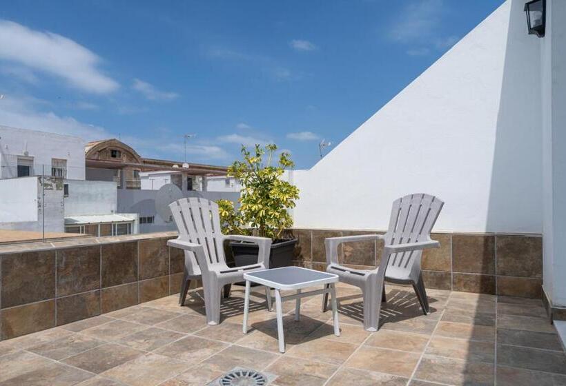 اتاق استاندارد با تراس و چشم‌انداز دریا, Plaza De La Luz Cádiz