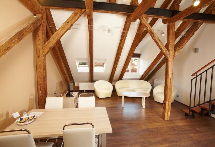 带露台两卧公寓, Residence U černé Věže české Budějovice