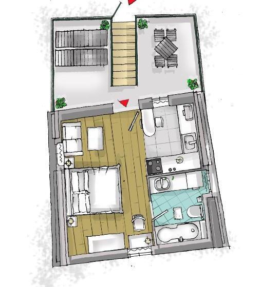 Superior studio with terrace, Divota Apartment