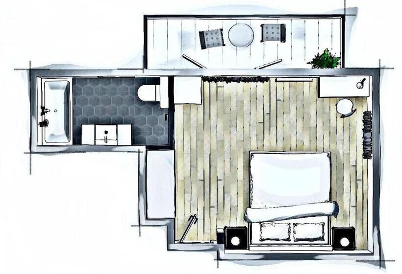 Comfort room with balcony, Divota Apartment