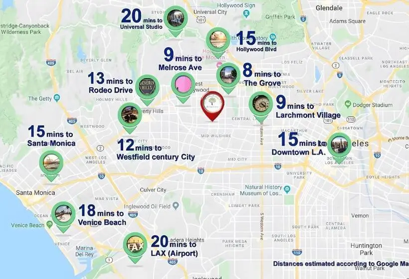 ویلای 3 خوابه, Los Angeles 3br Villa Suites With Free Parking