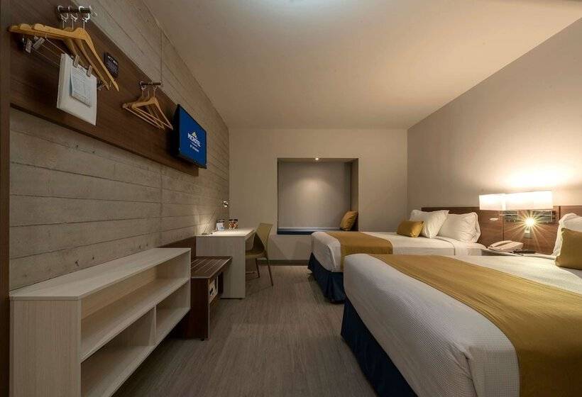 带2个双人床的标准工作室, Microtel Inn & Suites By Wyndham Guadalajara Sur