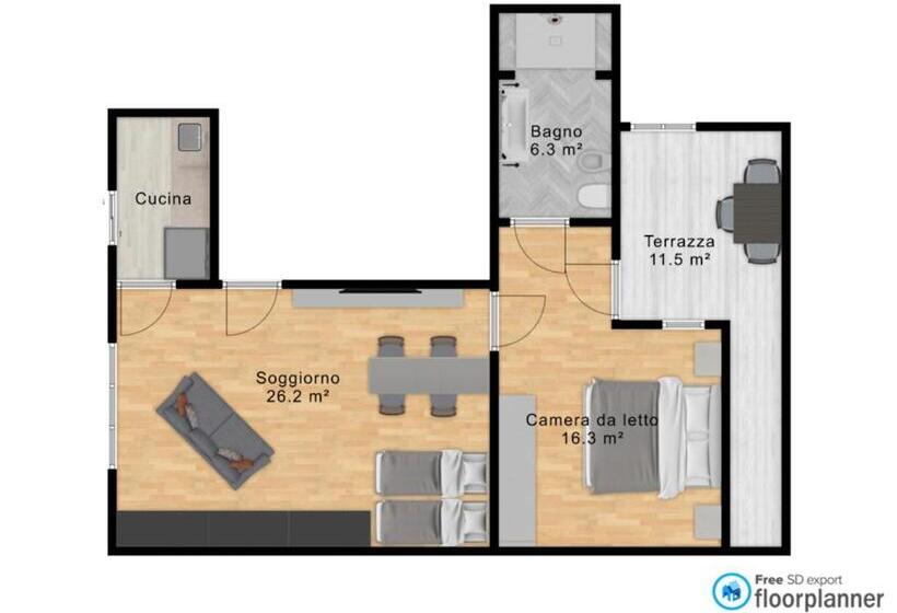 شقة غرفة واحدة مزودة بتراس, Vento Mare Apartments